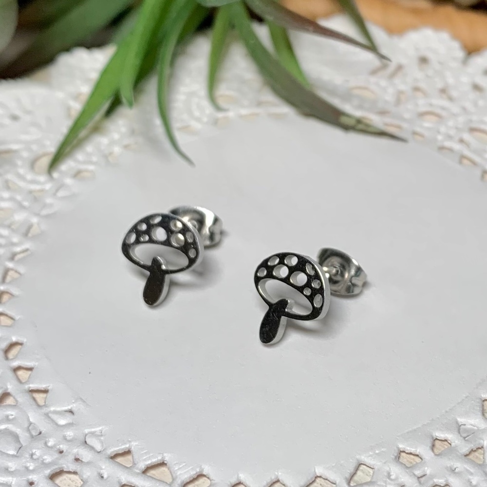 Fairy Mushroom Stainless Steel Earrings